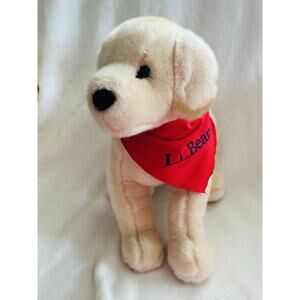 Douglas Yellow Lab Puppy Dog Plush 13" Wearing Red Bandana L. L Bean Collectible